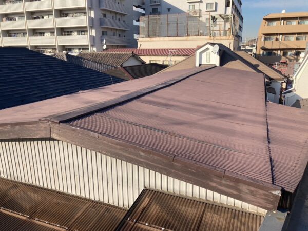 大田区にて屋根塗装の施工前写真