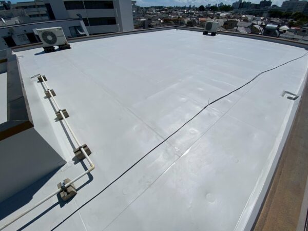 東京都大田区にて屋上防水工事・シート防水〈マンション屋上からの雨漏り〉の施工後写真