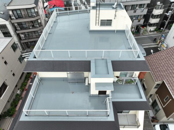東京都大田区にて防水工事〈ビル屋上のウレタン防水工事〉の施工後写真